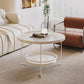 Minimalism Glass Top Coffee Table Round Metal Frame Cocktail Table Clearhalo 'Coffee & Accent Tables' 'Coffee Tables' 'coffee_tables' 'furn' 'furn_coffee_tables' 'Furniture' 'Living Room Furniture' 1200x1200_21e09463-be12-428c-a7fa-6074322115cc