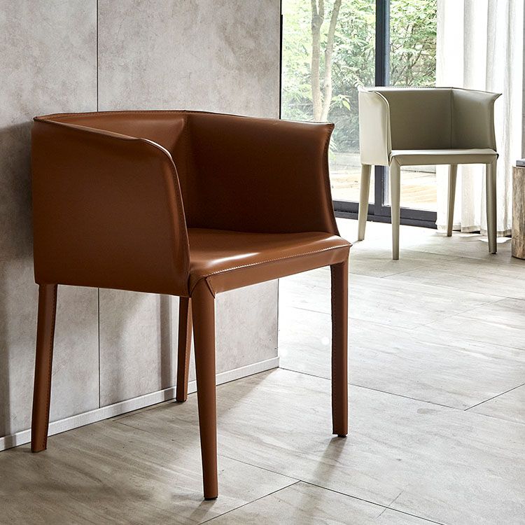 Leather Modern Restaurant Dining Chair Solid Back Dining Chair Clearhalo ' kitchen&dining_furn' 'Dining Chairs' 'Dining Tables & Seating' 'dining_chair' 'furn' 'furn_dining_chair' 'Furniture' 'furniture_dining_chair' 'Kitchen & Dining Furniture' 'kitchen' 1200x1200_21e20a30-86e0-4739-8f8a-d690128e3100