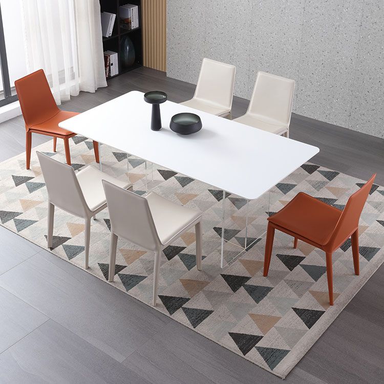 Contemporary Design Solid Back Chair for Home Armless Leather Dining Chairs Clearhalo 'Dining Chairs' 'Dining Tables & Seating' 'dining_chair' 'Furniture' 'furniture_dining_chair' 'Kitchen & Dining Furniture' 1200x1200_21e2254e-b1d1-468a-aa0e-a0418bc6e6a2