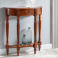 Solid Wood Half Moon Console Table 1-drawer 35.43" Tall Accent Table