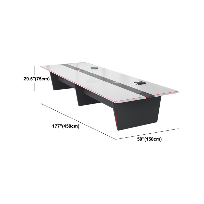 Moderne rechthoekige kantoorbureau wit houten schrijfbureau voor kantoor