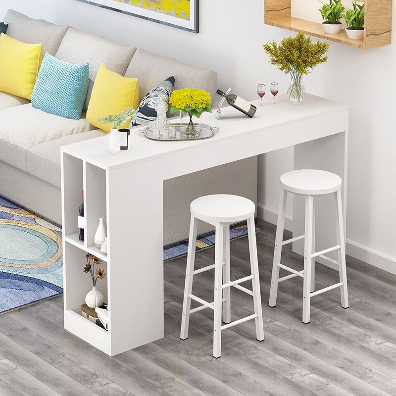 39.4-inch Double Pedestal Rectangle Table for Kitchen Dining Room Clearhalo 'Bar Furniture' 'Bar Tables' 'bar_tables' 'furn' 'furn_bar_tables' 'Furniture' 'Kitchen & Dining Furniture' 1200x1200_21e39da7-2dd6-4875-a0b5-86b3cf86ccd0