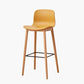 Contemporary Plastic Armless Bar Stools with Solid Wood Base