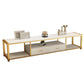 Console multimédia Glam, meuble TV à rangement ouvert, pour salon