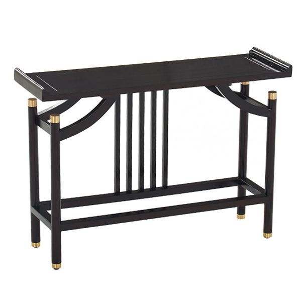 Vaste houten rechthoekige console tabel 31,5-inch hoge accenttafel met plank