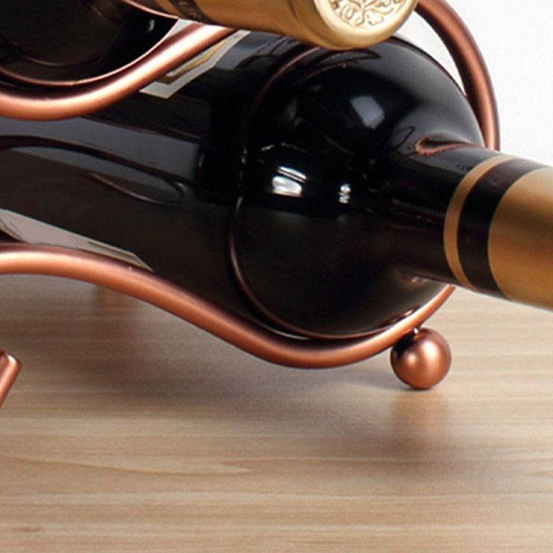 Glam Style Tabletop Wine Rack Metal Wine Bottle Rack for Kitchen