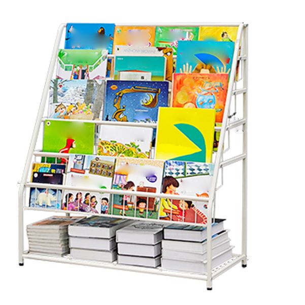 Contemporary Metal Bookshelf White Ladder Shelf Bookcase for Study Room Clearhalo 'Bookcases' 'furn' 'furn_bookcases' 'Furniture' 'Office Furniture' 1200x1200_21e6f0c7-2f4c-4528-9c9d-83695fff8fee