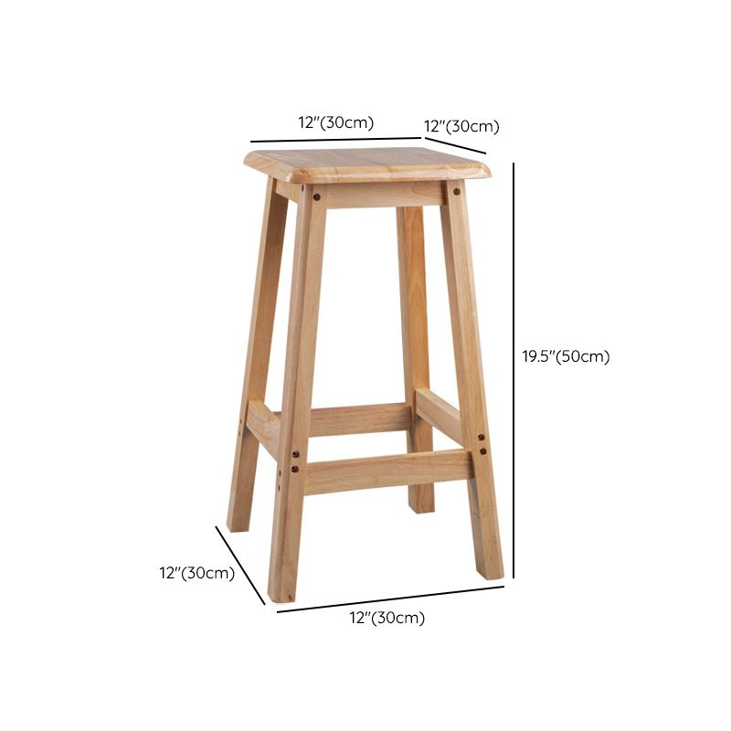 Contemporary Backless Square Seat Indoor Solid Wood Bar Stool Clearhalo 'Bar Furniture' 'Bar Stools' 'bar_stools' 'furn' 'furn_bar_stools' 'Furniture' 'Kitchen & Dining Furniture' 1200x1200_21eb3134-86c0-40af-89bc-481beadba47a