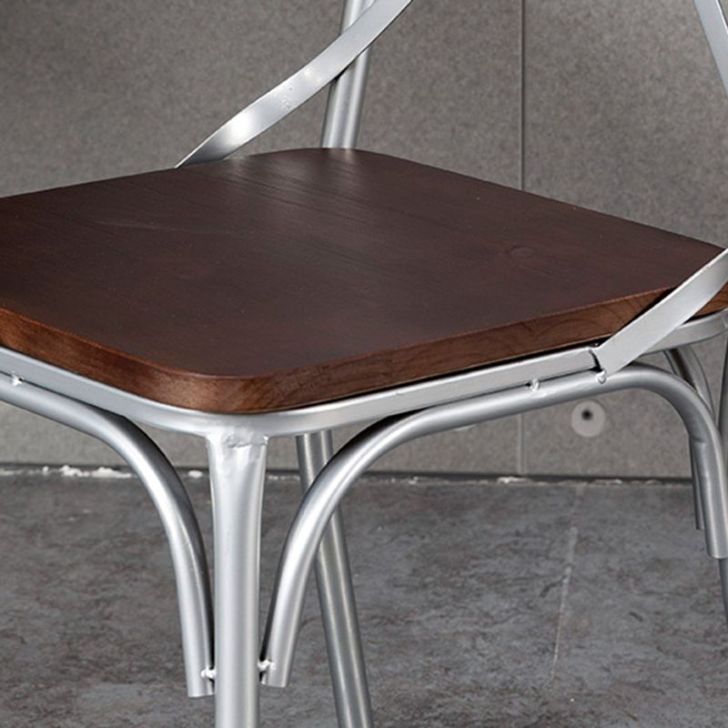 Industrial Coffee Shop Metal Side Chair Black Cross Back Folding Chair Clearhalo ' kitchen&dining_furn' 'Dining Chairs' 'Dining Tables & Seating' 'dining_chair' 'furn' 'furn_dining_chair' 'Furniture' 'furniture_dining_chair' 'Kitchen & Dining Furniture' 'kitchen' 1200x1200_21ec30b0-e0c4-4524-bb71-8d5dbac0fe64