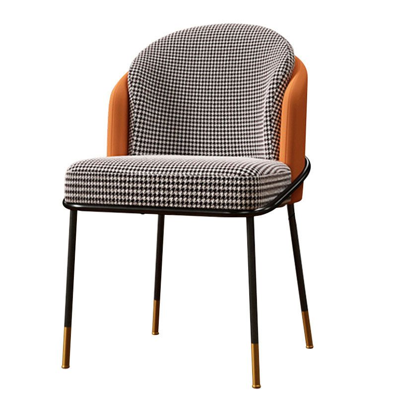 Sedia da pranzo glam in metallo a braccioless sedie imbottite per uso del ristorante