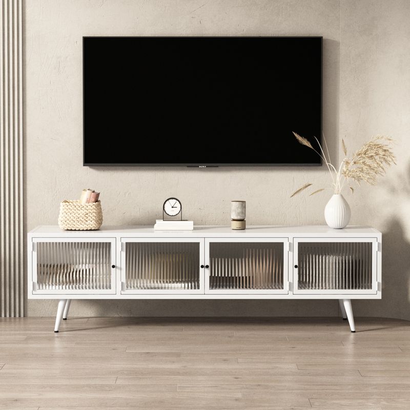Modern Metal TV Media Stand Enclosed Storage TV Console with Doors for Living Room Clearhalo 'furn' 'furn_tv_stands_entertainment_centers' 'Furniture' 'Living Room Furniture' 'TV Stands & Entertainment Centers' 'TV Stands & Media Storage Furniture' 'tv_stands_entertainment_centers' 1200x1200_21ed495e-21d5-4fdf-a7ed-971e052fd2a6