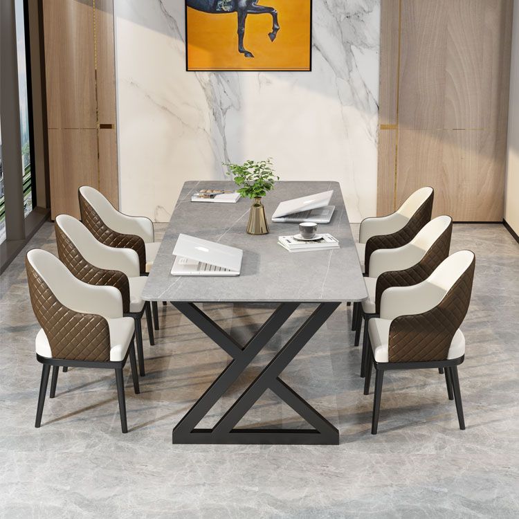 Industrial Rectangular Writing Desk Sintered Stone Office Desk with Metal Base Clearhalo 'furn' 'furn_office_desk' 'Furniture' 'Office Desks' 'Office Furniture' 'office_desk' 1200x1200_21f232f7-b429-4154-9248-d538bc24f60b