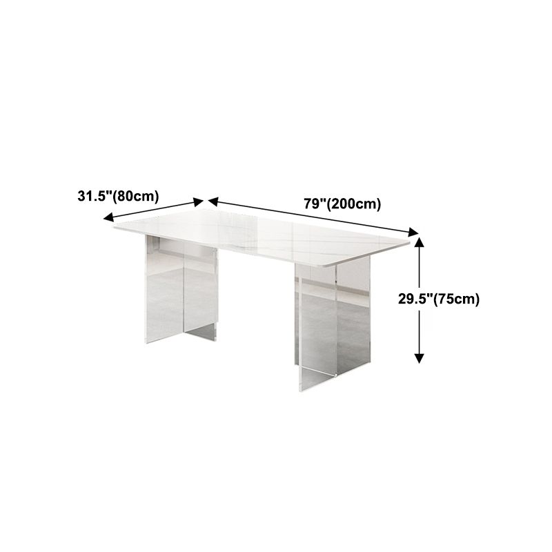 Sintered Stone Top Table Double Pedestal Table for Home Kitchen Dinner Clearhalo 'Dining Tables & Seating' 'Dining Tables' 'dining_table' 'furn' 'furn_dining_table' 'Furniture' 'Kitchen & Dining Furniture' 1200x1200_21f35186-961e-4db4-adac-0b4d210e2e43