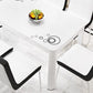 Rectangle Dining Table Modern White and Black in Glass Table for Kitchen