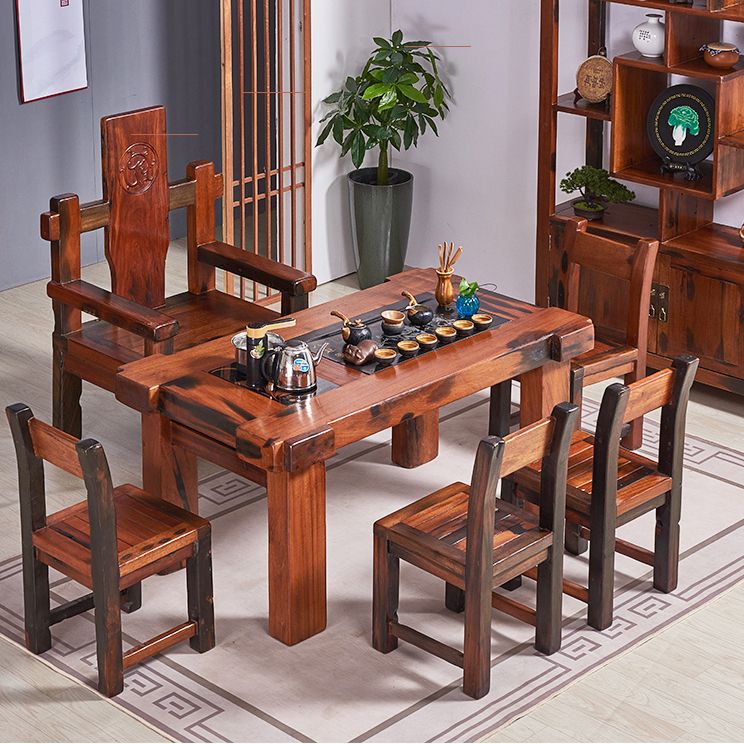 Open achterste eetkamerstoel Traditionele vaste houten eetkamerstoel