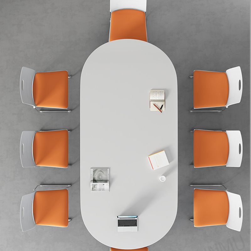 Contemporary Wooden Writing Desk White Oval Office Desk for Office Clearhalo 'furn' 'furn_office_desk' 'Furniture' 'Office Desks' 'Office Furniture' 'office_desk' 1200x1200_21f5d08f-0e96-4a55-9743-4385c608bfbc