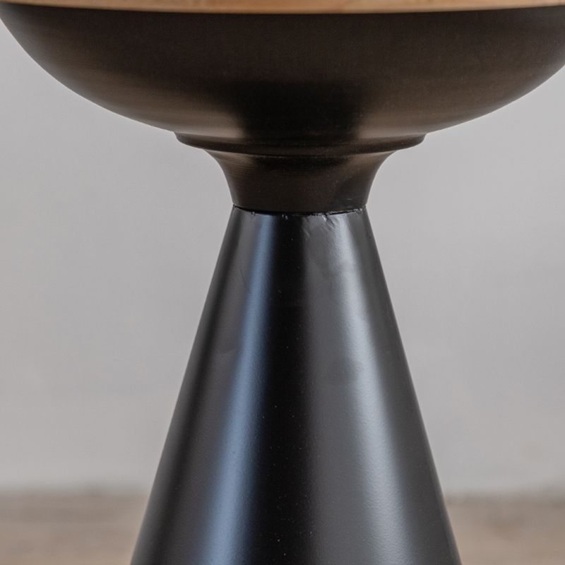 Round Solid Wood Top Coffee Table Iron Pedestal Cocktail Table Clearhalo 'Coffee & Accent Tables' 'Coffee Tables' 'coffee_tables' 'furn' 'furn_coffee_tables' 'Furniture' 'Living Room Furniture' 1200x1200_21f6aa12-ac37-4cb9-800a-61cadaa42b83