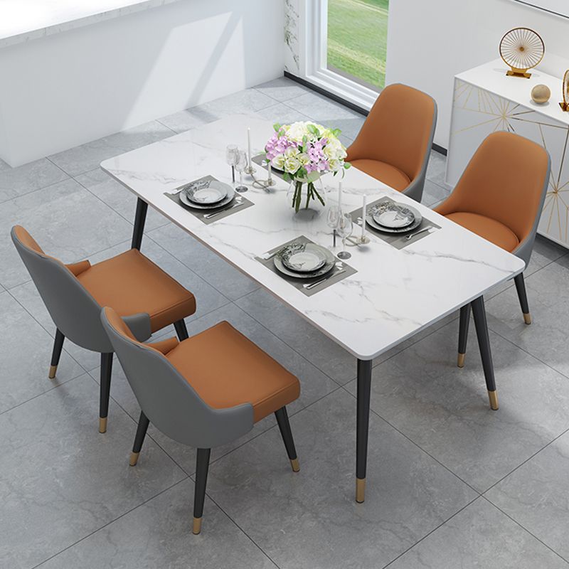 Stone Top Rectangle Dinette Table Traditional Luxury Metal Tripod Base Dining Table Clearhalo 'Dining Tables & Seating' 'Dining Tables' 'dining_table' 'furn' 'furn_dining_table' 'Furniture' 'furniture_dining_table' 'Kitchen & Dining Furniture' 'kitchen' 'kitchen_dining_table' 1200x1200_21f7d07b-5201-4959-9910-b9c7d771149b