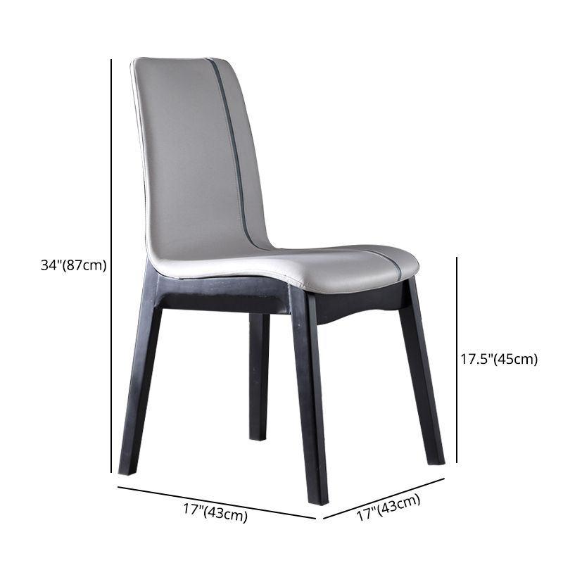 Contemporary Home Side Chair Solid Back Upholstered Wood Dining Room Chair Clearhalo ' kitchen&dining_furn' 'Dining Chairs' 'Dining Tables & Seating' 'dining_chair' 'furn' 'furn_dining_chair' 'Furniture' 'furniture_dining_chair' 'Kitchen & Dining Furniture' 'kitchen' 1200x1200_21f8e092-6a99-47ae-b513-f67ab282ace8