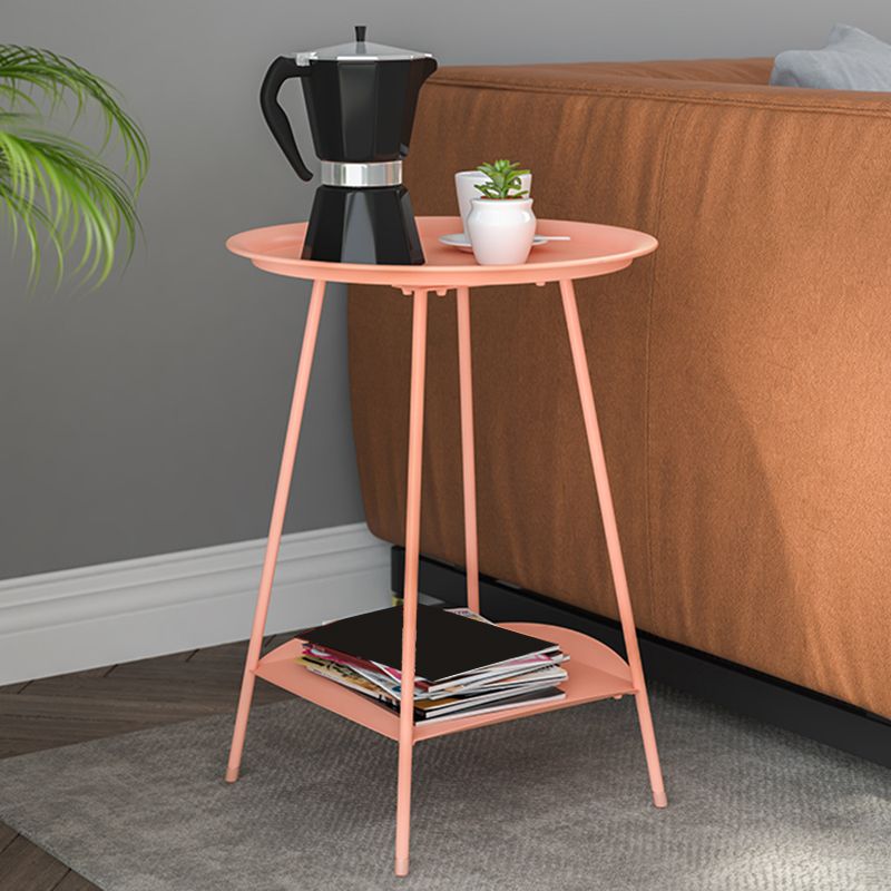 Bandeja de metal Topla superior Tabla de extremo 4 Piernas de doble mesa de rincón de nivel