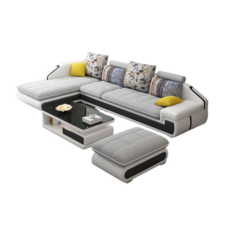 Contemporary L-Shape Modular Furniture Sectionals for Four People