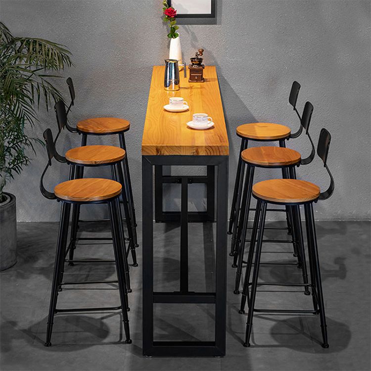 Industrial Style Backrest Counter Stool Iron Cafe Bar Stool with Seat and Pedal Clearhalo 'Bar Furniture' 'Bar Stools' 'bar_stools' 'furn' 'furn_bar_stools' 'Furniture' 'Kitchen & Dining Furniture' 1200x1200_21fbf6ad-63a7-4616-b646-77d6e37740be