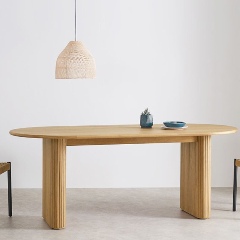 Double Pedestal Furniture Simplicity Style Oval Solid Wood Dining Room Collection Clearhalo 'Dining Tables & Seating' 'Dining Tables' 'dining_table' 'furn' 'furn_dining_table' 'Furniture' 'furniture_dining_table' 'Kitchen & Dining Furniture' 'kitchen' 'kitchen_dining_table' 1200x1200_21fd4bcf-b858-4c9b-b39e-cd195e6f80ff