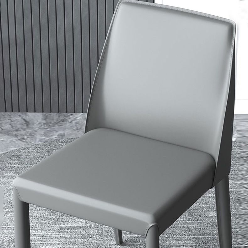 Designer Style Home Solid Back Side Chair Leather Matte Finish Dining Chair Clearhalo ' kitchen&dining_furn' 'Dining Chairs' 'Dining Tables & Seating' 'dining_chair' 'furn' 'furn_dining_chair' 'Furniture' 'furniture_dining_chair' 'Kitchen & Dining Furniture' 'kitchen' 1200x1200_21fe0f6d-15a6-44fa-9d7b-8d6d6c01b865