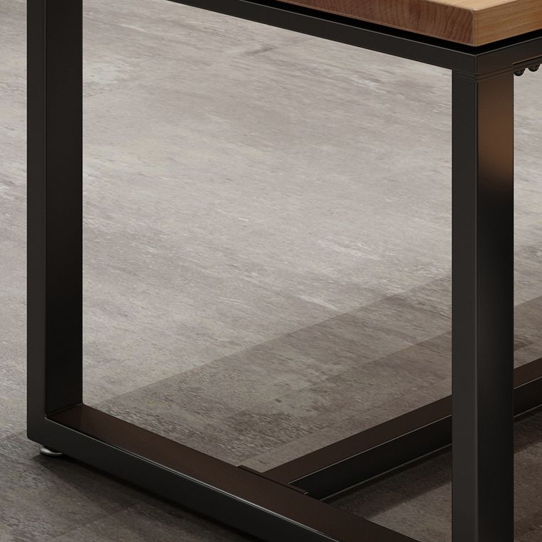 Tavolo da pranzo industriale naturale industriale in legno solido tavolo da base di cavalletto nero