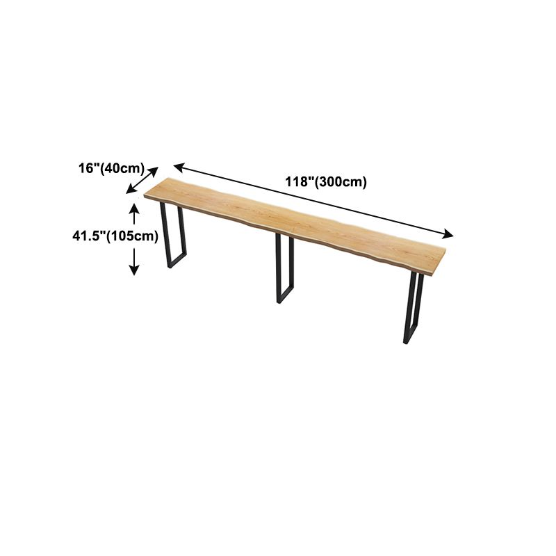 Solid Wood Top Bar Counter Industrial Rectangle Bar Counter with Black Base Clearhalo 'Bar Furniture' 'Bar Tables' 'bar_tables' 'Furniture' 'furniture_bar_tables' 'Kitchen & Dining Furniture' 1200x1200_21ff6367-2b60-4ecd-852e-395687b7dec3