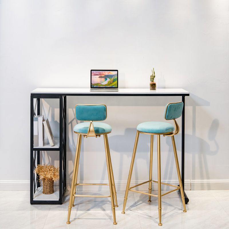 Modern Stone Double Pedestal Cocktail Bar Table Rectangle Storage Bistro Bar Desk Clearhalo 'Bar Furniture' 'Bar Tables' 'bar_tables' 'furn' 'furn_bar_tables' 'Furniture' 'furniture_bar_tables' 'Kitchen & Dining Furniture' 'kitchen&dining_furn' 'kitchen' 1200x1200_21ff6541-aabc-4081-b7aa-f1253255ccf8