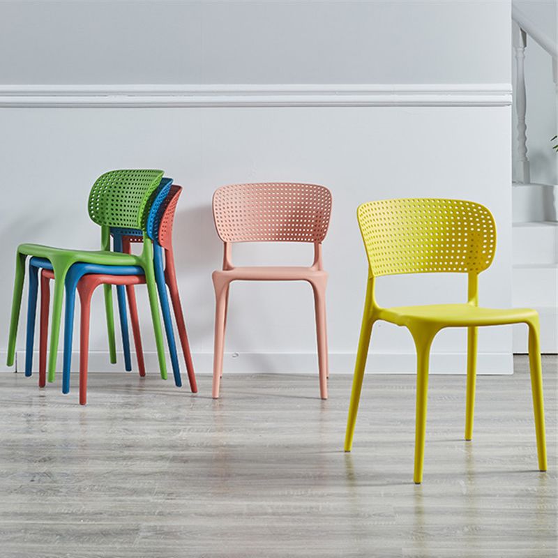 Glam Style Open Back Chair Plastic Stackable Dining Side Chair for Indoor Clearhalo 'Dining Chairs' 'Dining Tables & Seating' 'dining_chair' 'furn' 'furn_dining_chair' 'Furniture' 'furniture_dining_chair' 'Kitchen & Dining Furniture' 1200x1200_21ffdaa6-c84d-4d4b-8d47-3d64e800f5e1