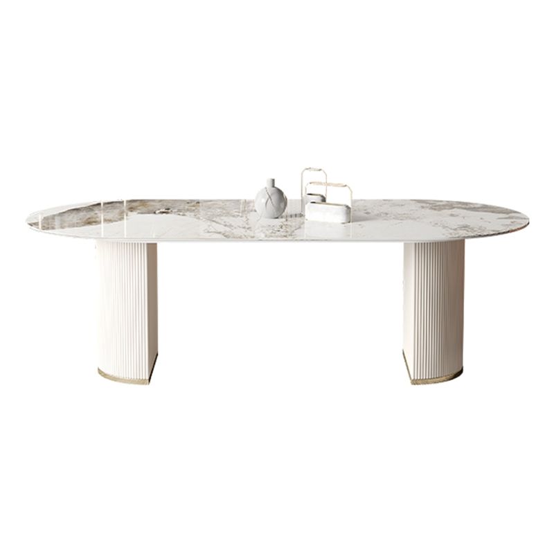 Metal Traditional Luxury Oval Table Sintered Stone Indoor Table for Dining Room Clearhalo ' dining_table' 'Dining Tables & Seating' 'Dining Tables' 'Furniture' 'furniture_dining_table' 'Kitchen & Dining Furniture' 'kitchen&dining_furn' 'kitchen' 'kitchen_dining_table' 1200x1200_21fff07e-9f2d-4f73-836e-0c30cc70a2af
