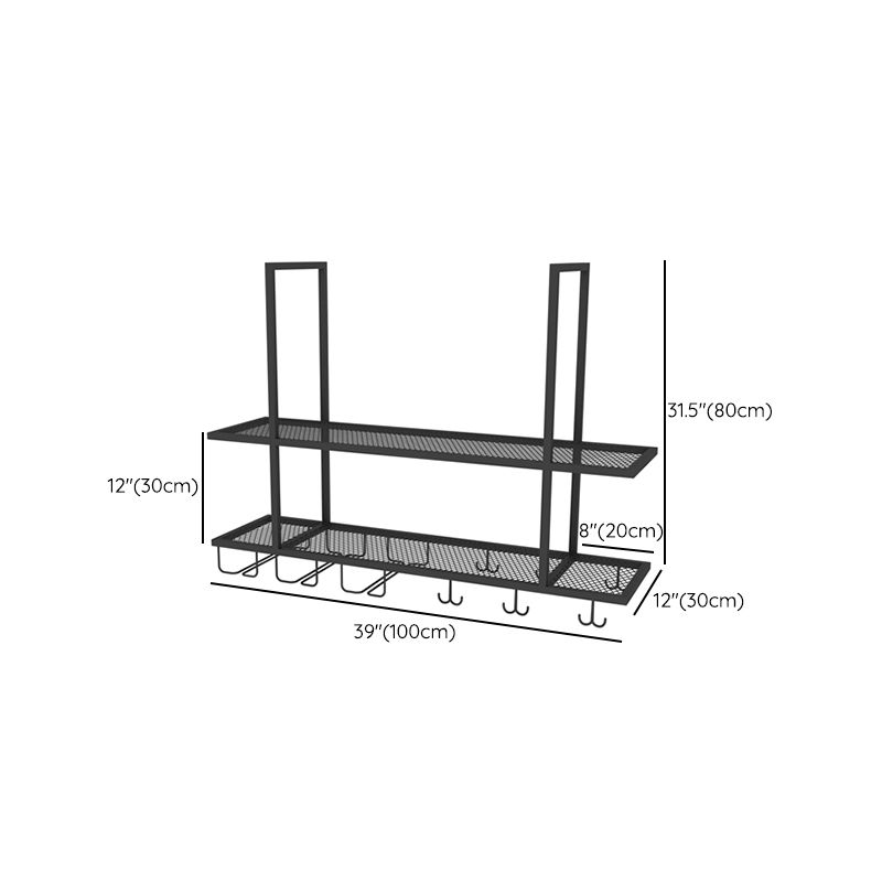 Metal Hanging Wine Glass Rack Modern Black Wine Rack Kit with Shelves Clearhalo 'furn' 'furn_wine_racks' 'Furniture' 'Kitchen & Dining Furniture' 'Wine Racks' 'wine_racks' 1200x1200_22004791-3375-4896-8842-a68f3d3890af