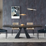 Modern Gray Dining Table Rectangle Sintered Stone Dining Table with Metal Base Clearhalo ' dining_table' 'Dining Tables & Seating' 'Dining Tables' 'furn' 'furn_dining_table' 'Furniture' 'furniture_dining_table' 'Kitchen & Dining Furniture' 'kitchen&dining_furn' 'kitchen' 'kitchen_dining_table' 1200x1200_2201f011-1ec7-4755-9ec4-8e4f07e4af2b