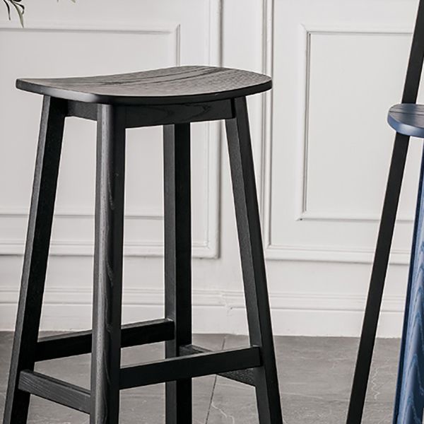 ソリッドウッドバースツールコンテンポラリースタイルのサドルシートアームレススツール