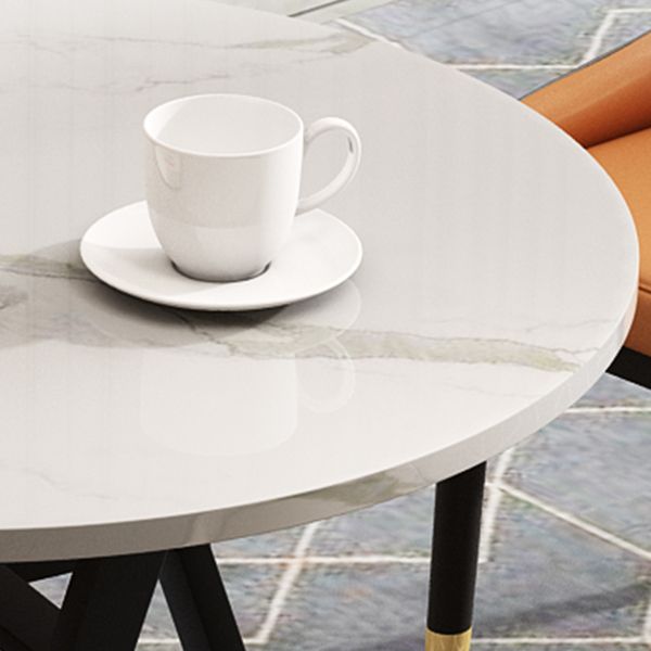 椅子付きの1/2/5 PCSラウンドストーンダイニングテーブルを修正しました