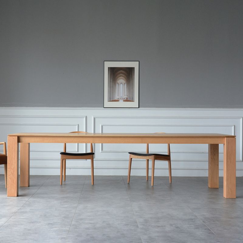 White Oak Solid Wood Top Dining Table Rectangle Table with Wooden Base and 4 Legs Clearhalo ' dining_table' 'Dining Tables & Seating' 'Dining Tables' 'furn' 'furn_dining_table' 'Furniture' 'furniture_dining_table' 'Kitchen & Dining Furniture' 'kitchen&dining_furn' 'kitchen' 'kitchen_dining_table' 1200x1200_220405f9-c8d5-4b7d-a7b5-eed2fb5a3195