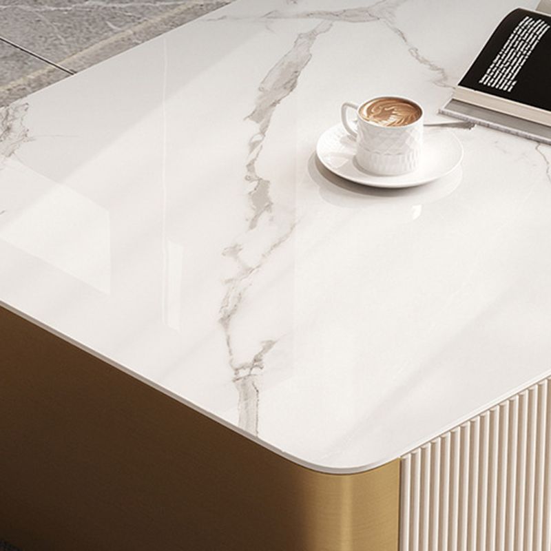 Supporto TV in pietra montato a parete 2 cassetti Glam in stile Glam TV con porta di vetro