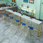 Glam Marble Bistro Bar Table with Rectangle Table Top Trestle Table - 41.3" H , Only Table Clearhalo 'Bar Furniture' 'Bar Tables' 'bar_tables' 'furn' 'furn_bar_tables' 'Furniture' 'furniture_bar_tables' 'Kitchen & Dining Furniture' 1200x1200_220a2b55-52cc-4974-8ae0-01e64f9d7b8f