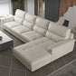Modern Cream High Back Sofa and Chaise Pillow Top Arm Leather Sectional Clearhalo 'furn' 'furn_sectionals' 'Furniture' 'furniture_sectionals' 'kitchen' 'kitchen_sectionals' 'Living Room Furniture' 'Sectionals' 1200x1200_220bb5c0-d762-484b-ba9d-43e178b03f19