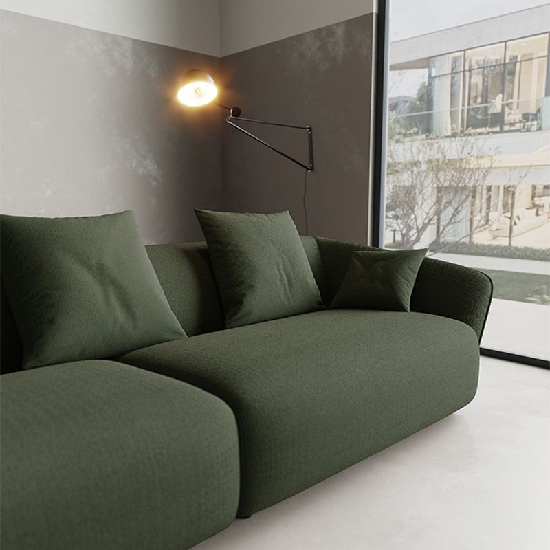 Contemporary Wool Sofa 28.35-In H Sloped Arm Seating with Pillows