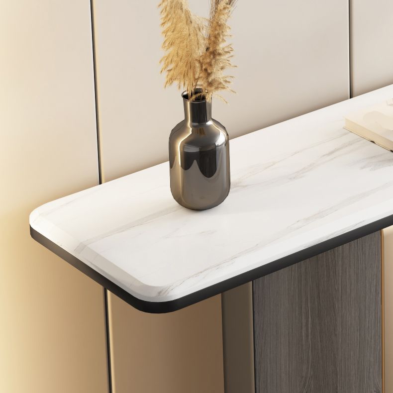 Tavolo di pietra rettangolo glam, 31,49 "HAVOLO ACCENTO CONSOLE H in bianco per Hall