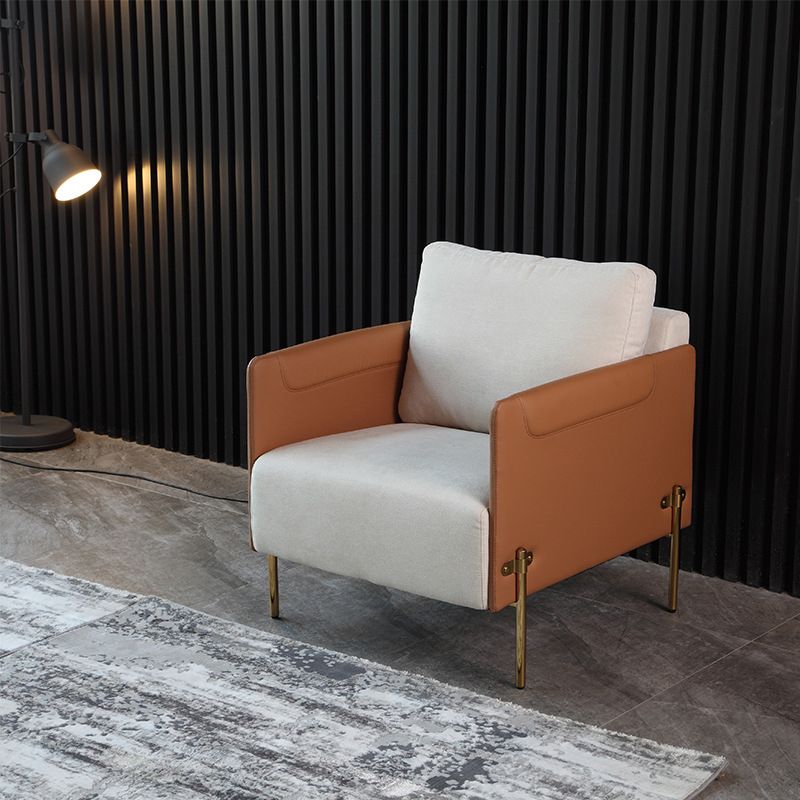 Contemporary Square Arm Cushions Leather and Cotton Blend Settee Couch Clearhalo 'furn' 'furn_sofas' 'Furniture' 'furniture_sofas' 'Living Room Furniture' 'Sofa' 'sofas' 1200x1200_220d890a-6895-40b8-b3ea-ea01dfd35f20