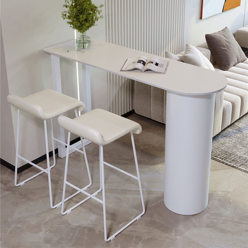 Metal and Stone Pub Set 1/2/3 Pcs Modern Indoor Bar Table with Upholstered Stools Clearhalo 'Bar Furniture' 'furn' 'furn_home_bar_bar_sets' 'Furniture' 'Home Bars & Bar Sets' 'home_bar_bar_sets' 'Kitchen & Dining Furniture' 1200x1200_220db671-020b-49c9-88a0-4cce5619ff72