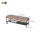 Modern Entryway Bench Cushioned Metal Rectangle Seating Bench