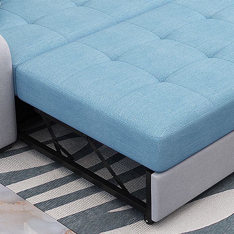 Sezionali mobili per armi in pendenza a forma di l di lino contemporanea per 3 persone