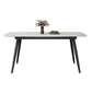 Contemporary Style 4-foot Dining Table Stone Home Furniture with Metal Leg Clearhalo ' dining_table' 'Dining Tables & Seating' 'Dining Tables' 'furn' 'furn_dining_table' 'Furniture' 'furniture_dining_table' 'Kitchen & Dining Furniture' 'kitchen&dining_furn' 'kitchen' 'kitchen_dining_table' 1200x1200_2210bab5-9c34-45b0-b996-78f81e0712e3