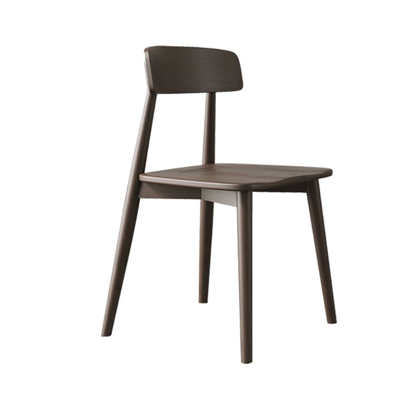 Modern Open Back Side Chair Upholstered Dining Chair with Wooden Base