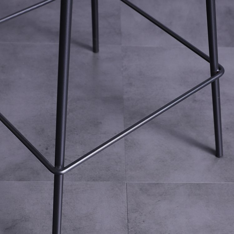 Nordic Metal Low Back Barstool Simple Indoor Tall Stool with Upholstered Clearhalo 'Bar Furniture' 'Bar Stools' 'bar_stools' 'furn' 'furn_bar_stools' 'furniture_bar_stools' 'Kitchen & Dining Furniture' 'kitchen&dining_furn' 'kitchen' 'kitchen_furn' Furniture' 1200x1200_22119666-541a-4e46-afb0-f45a0362a13e